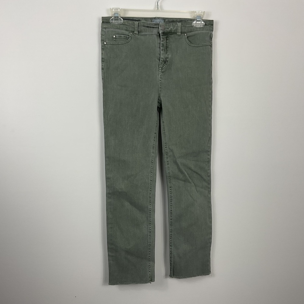 Ecru The La Cienega Stovepipe Jean Size 24 Olive Green Frayed Hem High Rise